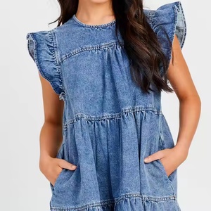 Vestido de Algodón de Manga Corta para Mujer, Estilo Nuevo 2025, Venta al por Mayor, Vestido Holgado para la Playa - Product Image 5