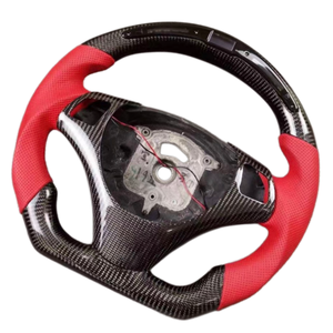 พวงมาลัยคาร์บอนไฟเบอร์แบบฐานเรียบสำหรับ <span class=keywords><strong>BMW</strong></span> <span class=keywords><strong>E90</strong></span> E92 รุ่น LED สไตล์รถแข่ง อัพเกรด ไม่รวมถุงลมนิรภัย - Product Image 3