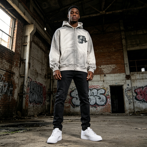 Sudaderas con Capucha Cortas de Algodón Grueso de 500 Gsm Personalizadas por el Fabricante, Sudaderas con Capucha Extra Grandes de Corte Cuadrado para Hombre con Logotipo Bordado - Product Image 1