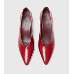 <span class=keywords><strong>Scarpe</strong></span> Classiche da Donna con <span class=keywords><strong>Tacco</strong></span> <span class=keywords><strong>Basso</strong></span>, Punta Affusolata, in Pelle di Cavallo, Rosse per Matrimonio - Product Image 2