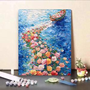 Dipinto Digitale Fai-da-Te Moderno, Paesaggio con <span class=keywords><strong>Tulipani</strong></span> e Rose, Alta Qualità, Dimensioni Personalizzabili, Arte per Soggiorno - Product Image 3