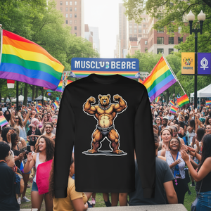 Camiseta de manga larga Muscle Bear con diseño vintage de Leather Pride Gay Daddy - Product Image 3