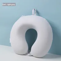 Oreiller de voyage en forme de U personnalisable avec logo, en soie glacée et mousse à mémoire de forme, portable, confortable, à récupération lente, pour l'été et les voyages en avion