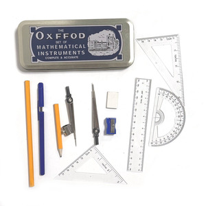 Nigerian Market Top 1 Selling Surwin 14pcs Metal Math Geometry Box Oxford Multi-Function Including 1 Ball Pen for <b>Kids</b> - Product Image 1