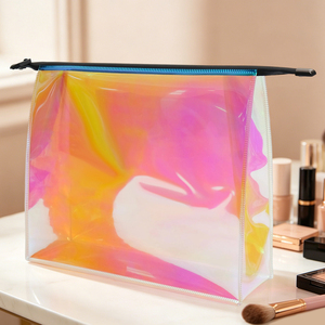 Magnifique trousse de maquillage holographique esthétique Y2K avec TPU irisé <span class=keywords><strong>pour</strong></span> femmes élégantes, trousse de toilette de voyage et accessoires de vacances - Product Image 3