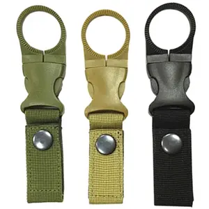 Webbing Buckle Nylon Hook Water Bottle Holder Clip Climb Carabiner Belt Strap Cage Fixing Clip Outdoor Camping Nylon Keychain