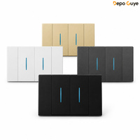Combinaison interrupteur mural et prise de type 120 avec indicateur LED bleu – Prise électrique moderne pour maison, hôtel, bureau