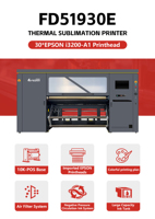 Imprimante à sublimation haute vitesse de 1,9 m, 30 têtes d'impression Epson I3200-A1, 1050 m²/h, machine d'impression textile industrielle
