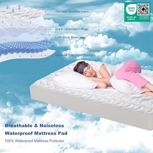 Protector de Colchón 100% Impermeable - Protección de Doble Capa, Cubrecolchón Acolchado Silencioso con Bolsillo Profundo - Product Image 3