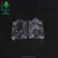 Boîte d'emballage en clamshell extra-jumbo à 2 compartiments, transparente en PET, pliable, pour le transport d'œufs, empilable, écologique, personnalisable, best-seller