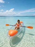 Kayak transparent portable pour une personne, kayak transparent pour la randonnée aquatique et les loisirs