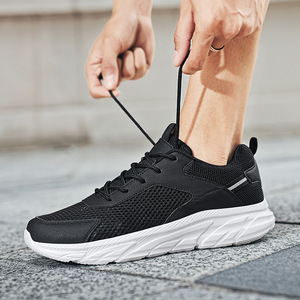 Zapatillas de deporte de malla transpirable, ligeras, con cordones, informales, para caminar, antideslizantes, con suela gruesa, calzado deportivo diario - Product Image 2