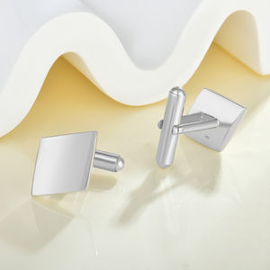 <span class=keywords><strong>Gemelli</strong></span> quadrati in <span class=keywords><strong>argento</strong></span> Sterling <span class=keywords><strong>925</strong></span> con finitura lucida <span class=keywords><strong>gemelli</strong></span> personalizzati incisabili per gli uomini - Product Image 2