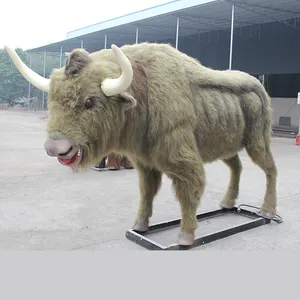 Dieren Themapark Realistische Buffelbeeld Animatronic Dier Model Stier Te Koop