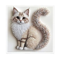 Décoration murale chat en strass étincelants - Œuvre d'art chaton perlée faite à la main, Décoration murale haut de gamme pour la maison, Cadeau idéal pour les amoureux des chats