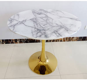 โต๊ะเล็กๆทำจากไม้แบบโมเดิร์นสำหรับร้านอาหารร้านอาหารทำจากโลหะหินอ่อนหรูหราใช้ในร้านกาแฟ - Product Image 4