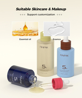 Flacon compte-gouttes en verre dépoli 20ml 30ml 50ml, cylindre vide pour sérum, huile essentielle, emballage cosmétique, flacon personnalisable avec logo
