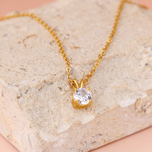 <span class=keywords><strong>Chris</strong></span> april Acier Inoxydable 316L Or Solitaire Zircon Collier Femme Haute Qualité - Product Image 5