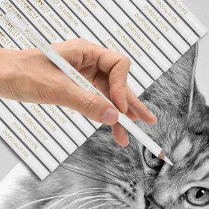 Juego de 3 lápices de tiza blanca con brillo para dibujo, bocetos, sombreado y mezcla de colores - Product Image 5