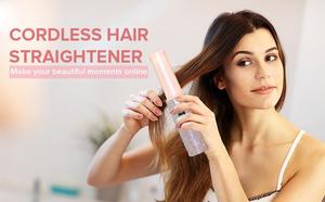 Plancha de Pelo Inalámbrica Portátil Mini, Recargable por USB, para Mujer, Rizador y Plancha de Pelo de Viaje - Product Image 6