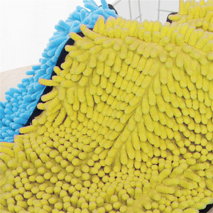 Toalla de Baño para Perros Tipo Guante, Absorbente, de Secado Rápido, Material Suave de Chenilla, Color Gris, Azul y Amarillo, Suministros de Limpieza para Mascotas - Product Image 4