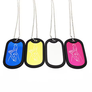 Dogtag thép không gỉ vuông nhôm Laser thép không gỉ vòng tròn khắc đen thăng hoa xương Vòng cổ Dog Tag - Product Image 6