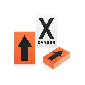 Panneaux d'avertissement extérieurs double face - Flèches et croix de danger haute visibilité, lot en vrac pour circuits de course et sentiers de chasse - Product Image 1