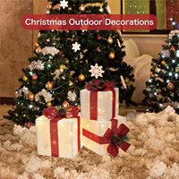 Boîtes cadeaux lumineuses de Noël avec 60 lumières LED, indice de protection IP44, blanc chaud doux, portables, installation facile pour Noël