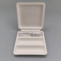 Boîte en pulpe moulée écologique personnalisée pour 20 ampoules, emballage de sérum cosmétique biodégradable avec boîte extérieure