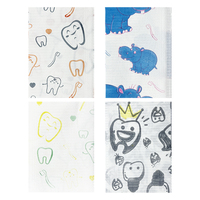 125 pièces/sac Serviettes dentaires jetables pour enfants en pulpe de bambou, imperméables, à motifs animaux de dessin animé mignons