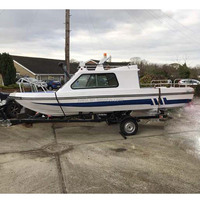 Cool Design 5.2m Loisirs Fibre de Verre Bateau à Huit Places Bateau de Luxe de Pêche avec Console Centrale 60 hp Lake Patrol avec Cabine