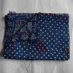 Ethnic Indigo Hand Embroidered Reversible Vintage Rali <b>Throw</b> - Product Image 2