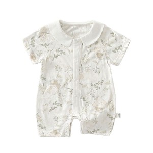 Combinaison à manches courtes pour bébé, en coton fin, unisexe, combinaison d'été respirante, combinaison de ramper pour nouveau-né - Product Image 5