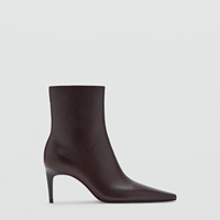 Bottines à talons aiguilles en cuir marron personnalisées pour femmes, bout pointu, style minimaliste, bottes habillées