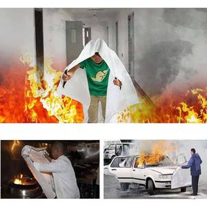 <span class=keywords><strong>Couverture</strong></span> anti-feu d'urgence portable 1,5x1,5m <span class=keywords><strong>Couverture</strong></span> ignifuge réutilisable pour la sécurité de la cuisine, de la voiture, de l'école, du bureau - Product Image 5