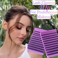 Extensions de cils en grappe DIY, cils épais et vaporeux, 0,07 mm, courbure D, 40P, 8-16 mm, mixtes, 200 pièces, adaptées aux débutants, maquillage de fête