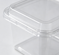 Boîte à dessert carrée transparente en PET, vente en gros d'usine, conteneur en plastique transparent pour gâteaux, mousses, tiramisu, pâtisseries