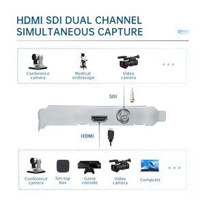 Tarjeta de Captura de Video PCIe de Dos Canales UNISHEEN UC3350HS 1080P60 Híbrida <span class=keywords><strong>SDI</strong></span> HDMI con Salida HDMI en Bucle para OBS VMix Transmisión en Vivo - Product Image 5