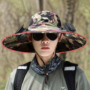Chapeau solaire avec ventilateurs pour hommes et femmes, chapeau bob à large bord rechargeable haute puissance avec ventilateurs de refroidissement pour la randonnée et la pêche - Product Image 5