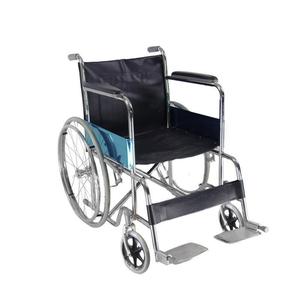 Fauteuil roulant manuel pliable W809, électroplaqué, avec poignée antidérapante et frein en U, pour personnes âgées et handicapées - Product Image 2