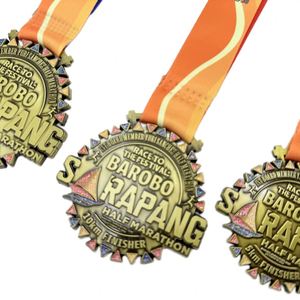 Vente en gros de médailles et trophées sportifs en alliage de zinc à prix abordable pour le volley-ball de plage, le basketball et les championnats sportifs - Product Image 3