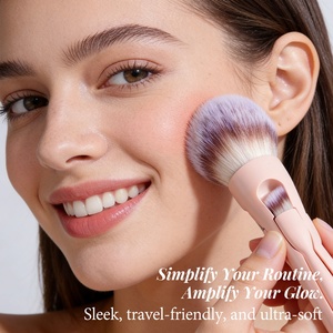 Brocha de Maquillaje Magnética 4 en 1, Brocha Profesional Portátil de Fibra Sintética <span class=keywords><strong>para</strong></span> Mezclar Cosméticos Faciales, Logotipo Personalizado, Fácil de Transportar - Product Image 6