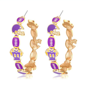 Personality Game Day Earrings Football Helmet Hoop Earrings for Women Girls <strong>Rugby</strong> Soccer Statement Earrings Accessories <strong>Gifts</strong> - Product Image 5