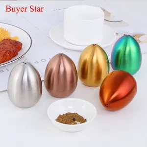 Buyerstar pote em forma de ovo, melhor venda, em aço inoxidável, sal, pimenta, coqueteleira, ferramenta, tempero, jarra, garrafa