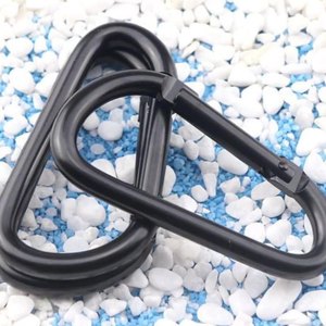 Mosquetón de Aluminio Negro Tipo D Axel de 76 mm, Capacidad de Carga de 5 kg, Gancho de Escalada para Equipo de Exterior y Uso en Carriolas - Product Image 3