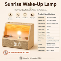 Réveil Lumineux Simulateur d'Aube et de Coucher du Soleil avec Haut-Parleur, Lampe de Chevet à Luminosité Progressive pour Chambre à Coucher