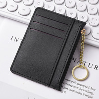 Porte-cartes en cuir PU unisexe à logo personnalisé, élégant, avec clip pour documents, porte-cartes de crédit, portefeuille avec porte-clés pour femmes