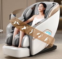 Silla de masaje eléctrica de gravedad cero 5D de lujo para el hogar C102, cuerpo completo, calefacción de grafeno inteligente AI, Robot 4D, pista de mano SL plegable