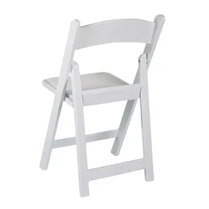 Mobília ao ar livre branco acolchoado cadeira dobrável resina usada para cadeiras de jardim