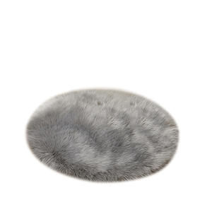 Alfombra peluda y cálida de lana sintética, suave, de piel de oveja Artificial, para silla, taburete, suelo redondo - Product Image 2